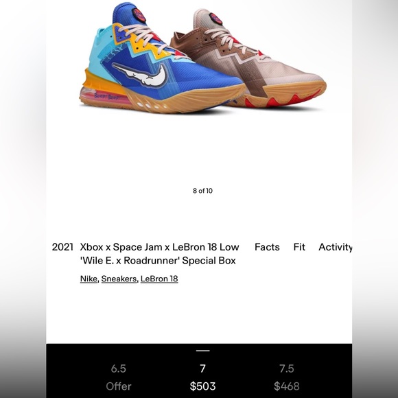 Nike lebron XVIII 18 DJ3760-401 Wile E vs Roadrunner Men’s 7 🪐 - Picture 9 of 10